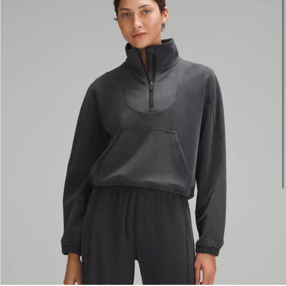 BNWT LULULEMON SOFTSTREME RIBBED HALF ZIP BLACK